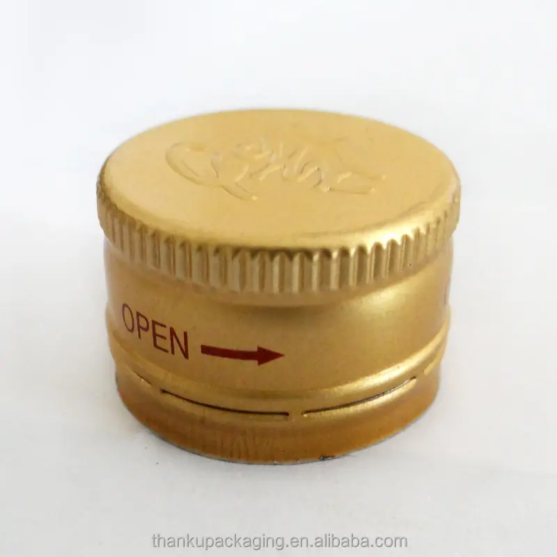 Custom gold aluminium plastic screw cap