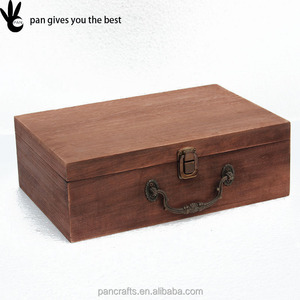 Pantalla al por mayor retro de almacenamiento de madera caja de embalaje de regalo de la vendimia por encargo maleta - Product Image 2