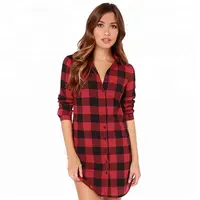 Camisa de mujer de manga larga con solapa roja de otoño e invierno, moda 2018, venta al por mayor