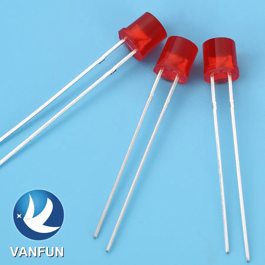 2018 günstige 5mm flache oberseite red diffused led diode mit diffundiert linsen