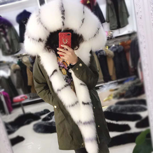 Nuovissimo Cappotto Invernale alla Moda 2018 con Fodera in Vera Pelliccia di Coniglio Rex per Ragazze - Product Image 2