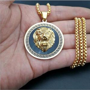<span class=keywords><strong>Collana</strong></span> <span class=keywords><strong>con</strong></span> ciondolo testa di <span class=keywords><strong>leone</strong></span> in oro in acciaio inossidabile di nuova moda <span class=keywords><strong>con</strong></span> diamante DSP 352 - Product Image 5