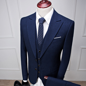 WB019 cina Suzhou fornitura uomo abiti da sposa <span class=keywords><strong>blu</strong></span> con <span class=keywords><strong>pantaloni</strong></span> S-3XL 2022 moda classica due bottoni uomo 3 pezzi tailleur - Product Image 3