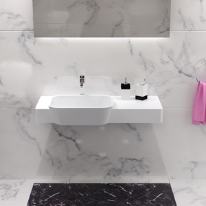 Pierre artificielle rectangulaire pour montage mural, évier de bateau, blanc coréen <span class=keywords><strong>K3</strong></span> - Product Image 1