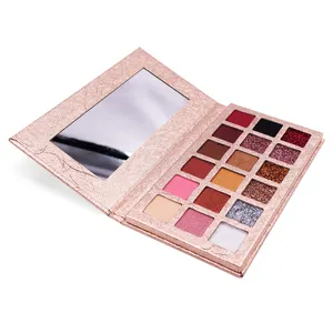 Paleta de sombras de ojos de marca privada, 18 colores, brillo mate, venta al por mayor, fabricante de contenedores de paleta de sombras de ojos