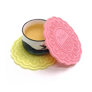 Moulded Eco-Friendly Silicone <strong>Round</strong> <strong>Coaster</strong> with Custom Design 3mm Thickness 10cm Diameter and Custom Logo - Product Image 6