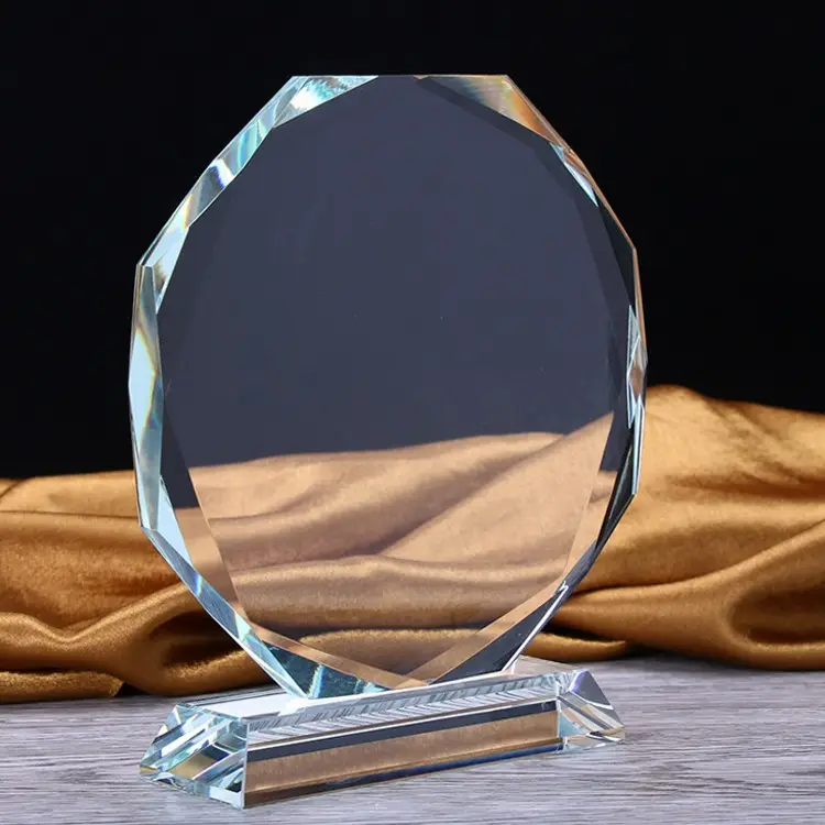 Trofeo premio in cristallo vuoto di alta qualità inciso con nome individuale personalizzato all'ingrosso a buon mercato con regali Souvenir di base