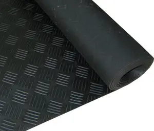 Anti-Slip Checker Rubber Flooring Mats Five 5 Bars Safety Garage Rubber Matting