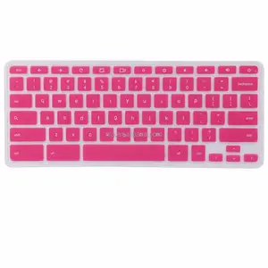 Silicone Keyboard Cover / Protector for Samsung Chromebook 2, pink/rose red