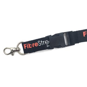 Cordão de Identificação de Funcionário em Poliéster Preto de Alta Qualidade com Impressão Offset de Logotipo Personalizado, Durável e Moderno - Product Image 2