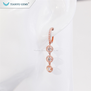 Tianyu gemas de joyería de china fabricante de plata <span class=keywords><strong>925</strong></span> chapado en oro rosa anillo pendientes - Product Image 1