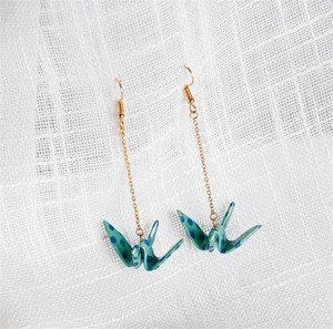 Mode frauen Neue Schmuck <span class=keywords><strong>Origami</strong></span> Serie Papier Kran Baumeln Ohrringe - Product Image 5
