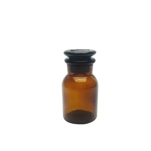 60Ml Kecil Warna Kuning Botol Reagen Medis Dekorasi Apothecary Jar Kaca