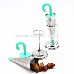Colador de silicona de acero inoxidable con forma de paraguas para infusión de té, café, hierbas, especias, fabricante de filtros - Product Image 5
