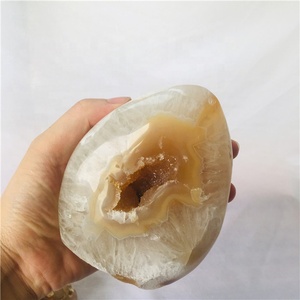 Vente en gros, pierre de cristal naturel poli Agate géode oeuf pour la décoration de la maison - Product Image 1