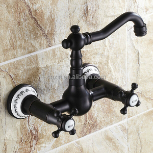 Grifos montados en la pared de latón para baño, grifo mezclador giratorio negro, grifo mezclador para lavabo B3228 - Product Image 1