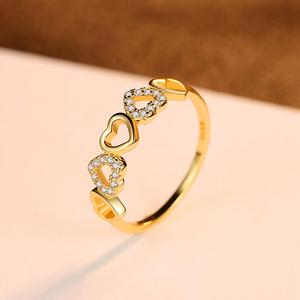 Anello con Diamante CZCITY, Placcato Oro di Lusso, Design a Cuore, <span class=keywords><strong>Anelli</strong></span> in Argento Sterling 925, Gioielli Raffinati, <span class=keywords><strong>Anelli</strong></span> a <span class=keywords><strong>Fascia</strong></span> con Cuore - Product Image 4