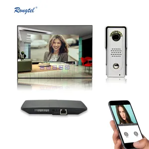 zhuhai rongtel 4-wire color wireless WIFI video door phone remotely monitor with smart phone door lock intercom phone system