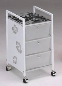 Cajones con diseño floral y carrito de baño de hierro - Product Image 4