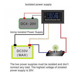 0.96 "Portable OLED Multimètre DC 33V 3A 0-99h59min 99W -15-60 Temps de Fonctionnement Température Puissance Compteur D'énergie 7in1 Électrique - Product Image 4