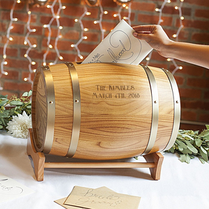 wooden wedding card holder wooden barrel gift box