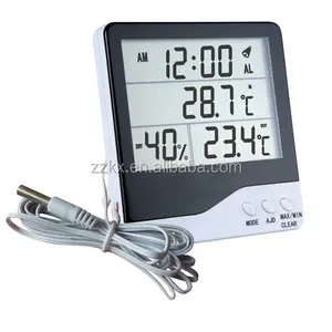 HT-01L 方便 Hygro-温度计室外和室内温度和湿度表与时钟