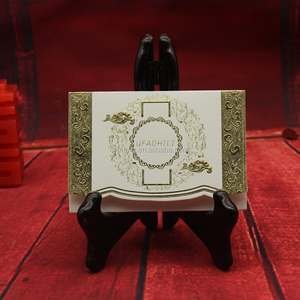 Carte d'invitation de <span class=keywords><strong>mariage</strong></span> mchange en or, carton d'invitation pour <span class=keywords><strong>mariage</strong></span>, modèle d'invitation amusantes, pièces - Product Image 2