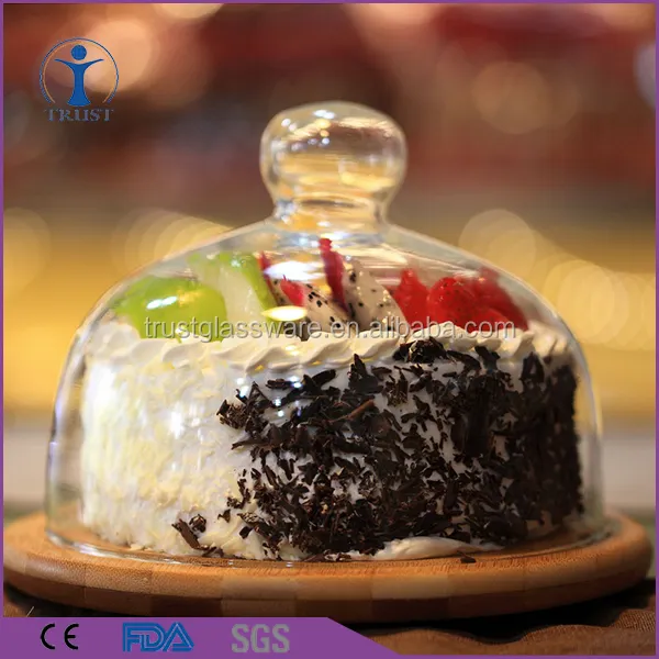 La main en verre gâteau plaque avec couvercle gâteau de mariage couvre