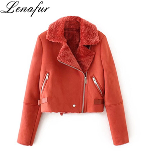 Calidad chaqueta de invierno abrigo mujer <span class=keywords><strong>Artificial</strong></span> falso Piel de lana de mujer chaqueta nueva. - Product Image 3