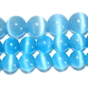 Venta caliente brillante cristal azul ojo de gato redondo cuentas sueltas para joyería de moda hacer Collar personalizado pulsera - Product Image 3