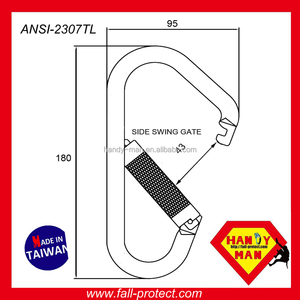 Mosquetón grande tipo D de acero, puerta de tornillo, gancho de lugar de trabajo industrial - Product Image 4