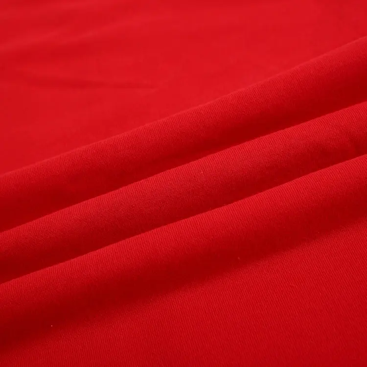 Thời trang đơn giản modal đỏ thành phần dệt kim 100% cotton pháp terry vải