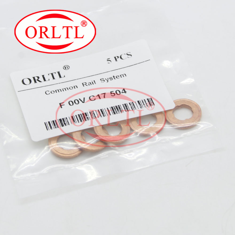 Común carril inyectores arandelas de cobre F00VC17504 F 00 V C17 504 tamaño: 7,1*15*2mm Shim cobre F00V C17 504 de espesor 2mm