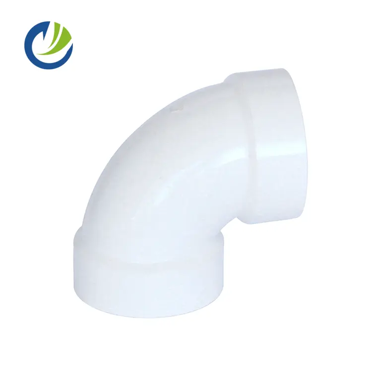 Produk Harga Rendah Cina Pvc DWV Fitting ASTM D2665 Drainase Pipa Diameter Besar 90 Derajat Siku