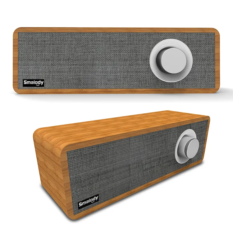 Portable wooden BT wireless speaker home sound bar stereo mini subwoofer with CE FCC ROHS BQB