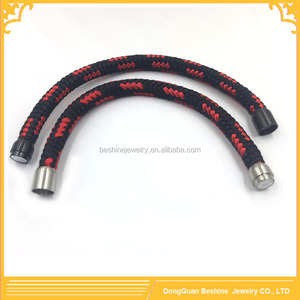 มาใหม่สีเขียวและสีดำด้ายผสมถักสร้อยข้อมือเชือกที่กำหนดเอง,เชือกสร้อยข้อมือแม่เหล็ก - Product Image 3