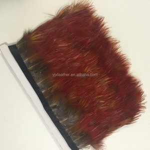 Tự nhiên vàng pheasant lông cắt tỉa/Vàng Đỏ Feather Fringe ribbon - Product Image 2
