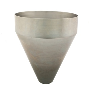 Funil do revestimento do aço inoxidável industrial, desenho profundo do metal girando cone