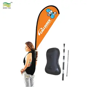 Werbung Walking Teardrop Rechteck Klinge X-form Rucksack Flagge Banner