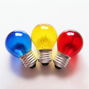 <span class=keywords><strong>E14</strong></span> E12 5 W 7 W 15 W bombillas de luz incandescente G40 G45 pequeño globo bombilla colorida rojo, azul, verde amarillo de la lámpara de cristal