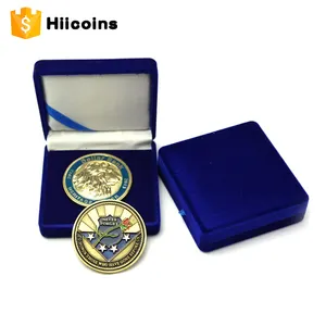 Good Quality Fashion Velvet Commemorative Display Coin Box Velvet Box