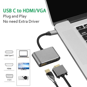 2 en 1 4K <span class=keywords><strong>USB</strong></span> tipo C a HDMI VGA cable <span class=keywords><strong>Hub</strong></span> para <span class=keywords><strong>Macbook</strong></span> Pro Nintendo Samsung S8 Huawei Matebook y más - Product Image 2