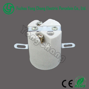 Ceramic electric lamp holder and threaded porcelain light socket base E27 F517 with bracket