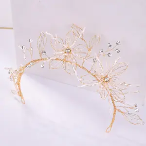 Jin Hua Yiwu Perhiasan Pernikahan Set Pink Headband Pernikahan Headband Bridal Headband Kristal Paduan Seng Perhiasan