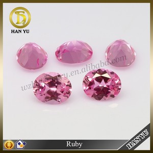 1.25 # talla oval rubi corindon sintetico de color rosa - Product Image 1