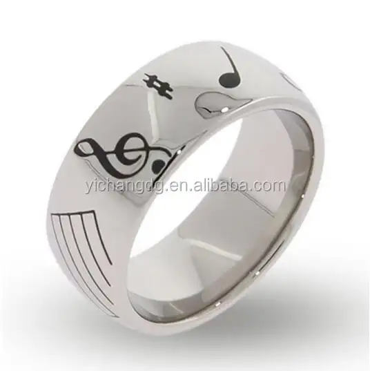 Musical Notes Message Ring, Stainless Steel Musical Notes Ring Wholesale