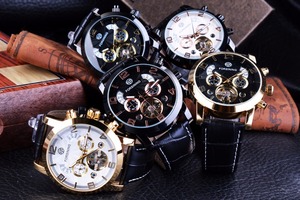 Forsining-<span class=keywords><strong>montre</strong></span> mécanique pour hommes, horloge multifonction, <span class=keywords><strong>automatique</strong></span>, noire, or, A165 - Product Image 6