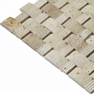 Carrelage de <span class=keywords><strong>douche</strong></span> en mosaïque beige, forme d'arc 3D, finition mixte, mosaïque de sol, anneau en 3D - Product Image 4
