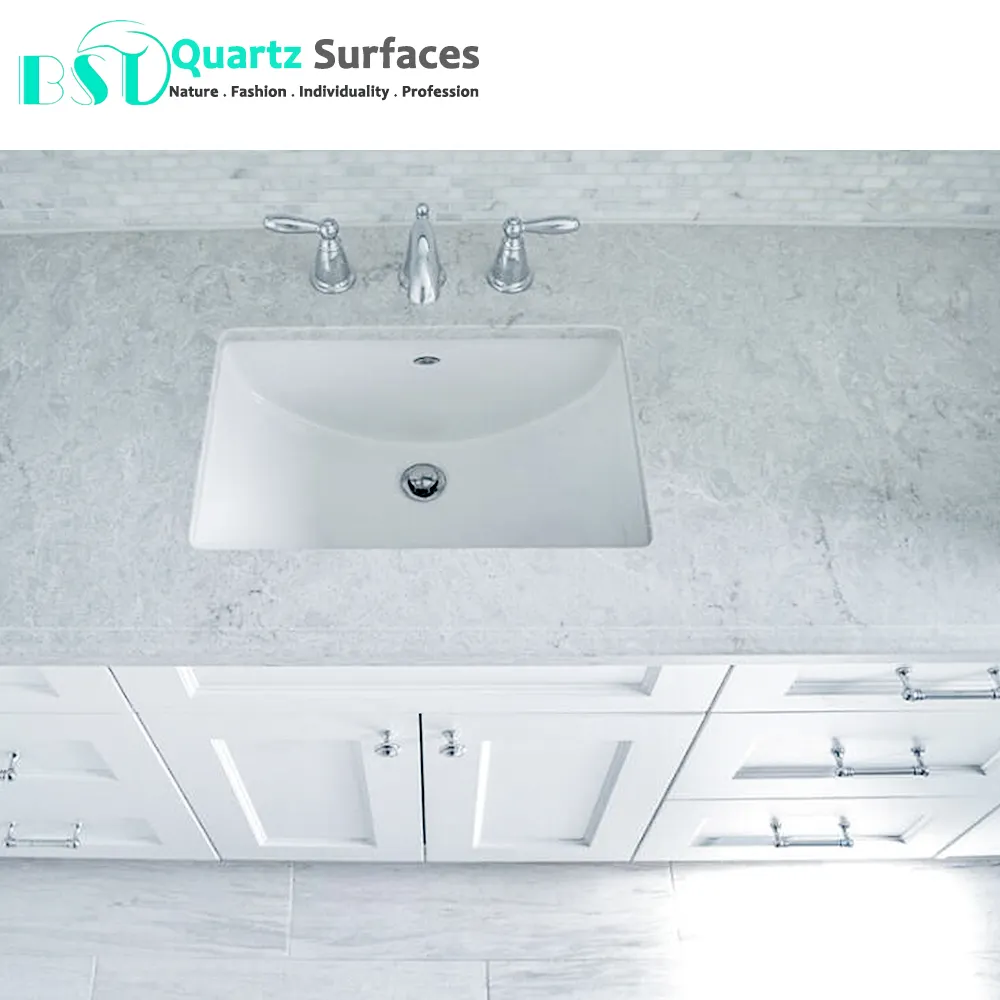 Slab Countertop Kitchen Counter Tops Bathroom Vanities Marble Table Tops Price Quartz Kitchen Worktop with R3 Round Edge Marble