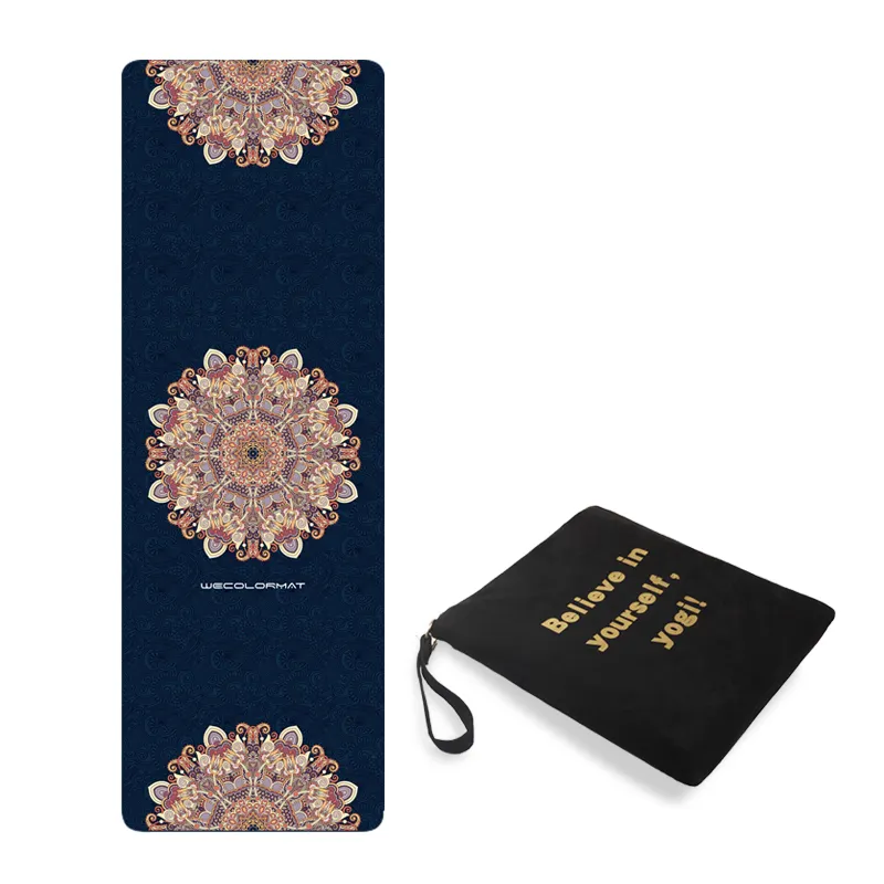 New Trending Full Color Custom Logo Printed Eco Friendly Sublimation Printing Microfiber Folding Cover Set Large Yoga Mat